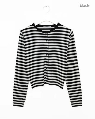 Two-tone striped cardigan