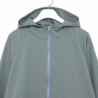 Checked windbreaker jacket