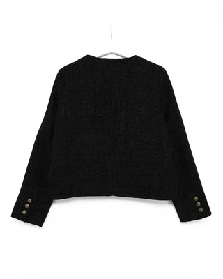 Gold button round tweed jacket