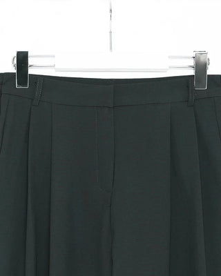 High-waisted, pleated long wide slacks