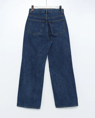 Semi-wide denim pants