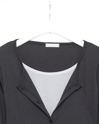 Shirred Layered Cardigan
