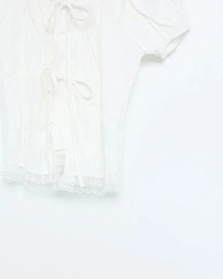 Lace Ribbon Half Blouse