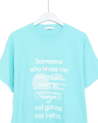 Heart lettering print short-sleeved T-shirt