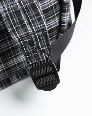 Multi-pocket check backpack