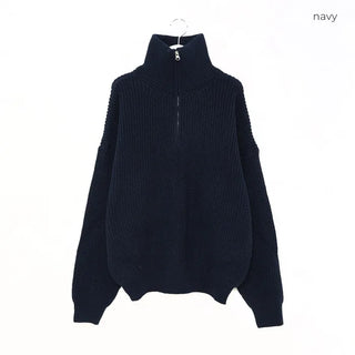 Half-zip knit top