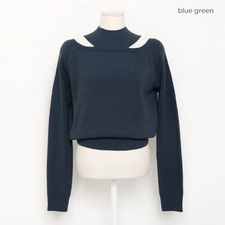 Slit Point Half Neck Knit