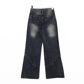Unique seam flared denim pants