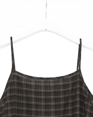 Ribbon check long dress