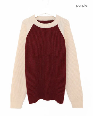 (Unisex) Raglan Bicolor Knit