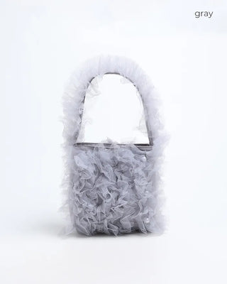 Organza Gathered Pearl Tote Bag