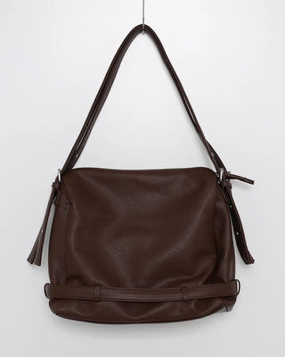 Drape-form buckle shoulder bag