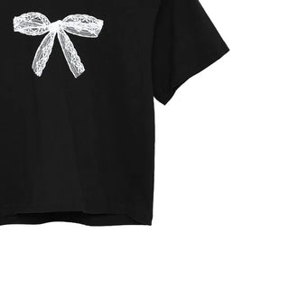 Ribbon print T-shirt