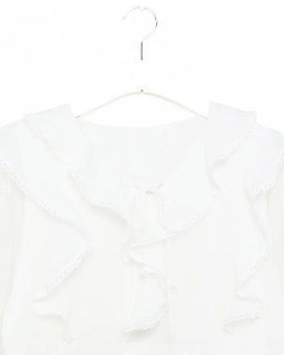 Frilled ribbon blouse