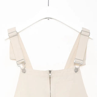 Front zip cotton overalls