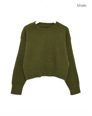Cropped round knit