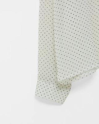 See-through polka dot tie blouse