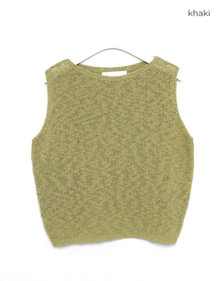 Linen knit sleeveless dress