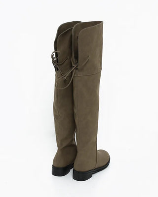 2-Way Wrap Knee-High Leather Boots