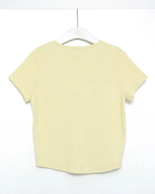 Back panel line short-sleeved T-shirt