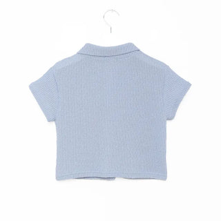 Cropped knit color cardigan