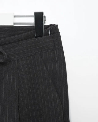 Striped pintuck wide-leg pants