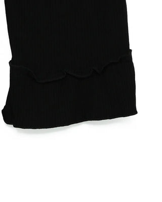 Summer ribbed frill hem capri pants
