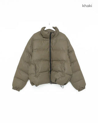 Eco-leather oversized padded jacket