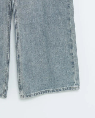 Washed wide denim pants
