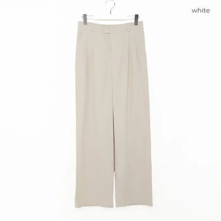 Two-button pleated slacks