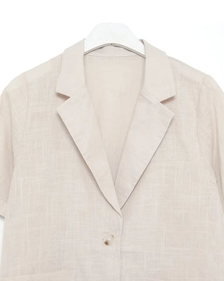 Linen Overfit Short-Sleeve Jacket