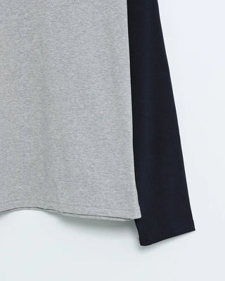 Color-block raglan long-sleeved T-shirt