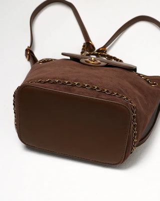 Suede Chain Backpack