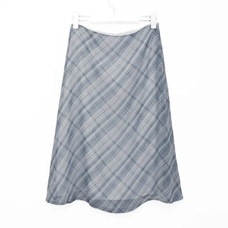 Chiffon check midi skirt