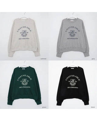 Lettering Cropped Sweatshirt