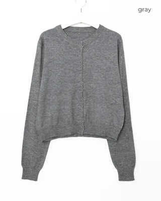 Colored long-sleeved cardigan