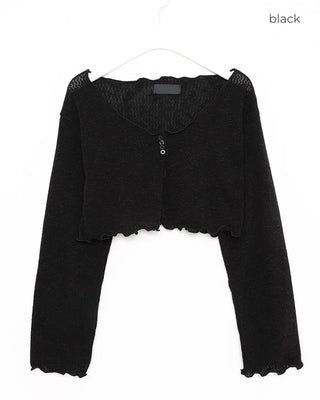 Sheer open cropped cardigan