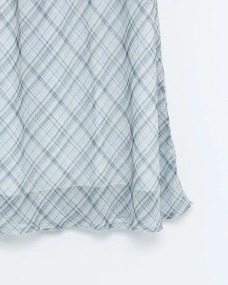 Frilled check camisole mini dress