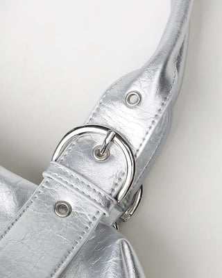 Studded belt leather tote bag
