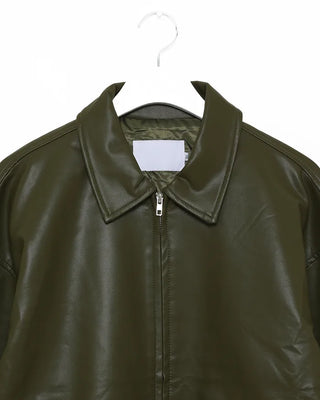 Vegan leather collar jacket