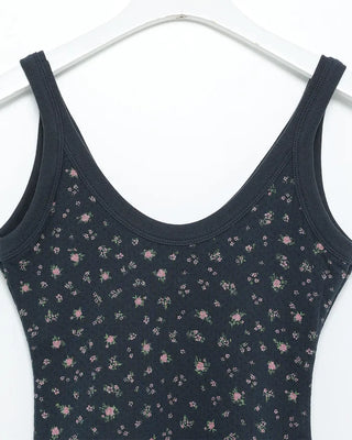Mini Flower Pointelle Bodysuit Tank Top