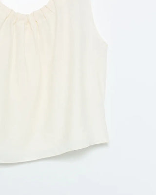Shoulder ribbon bow tie sleeveless blouse
