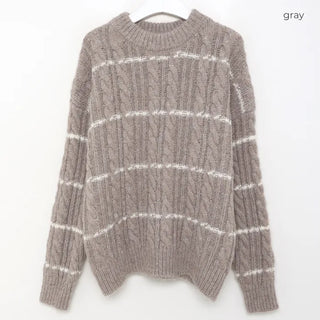 Wool oversized striped knit