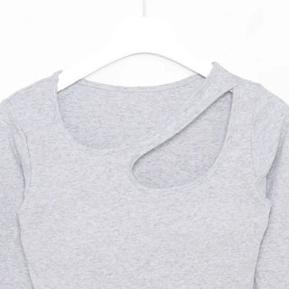 Slit T-shirt with built-in cups