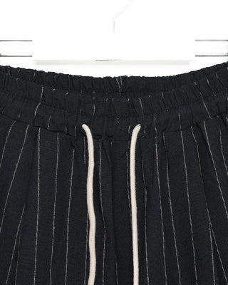 Striped wide banding pants