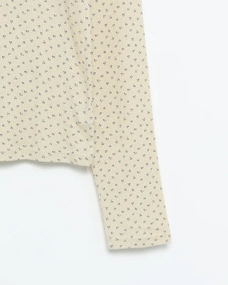 2-way neck floral rib long T-shirt