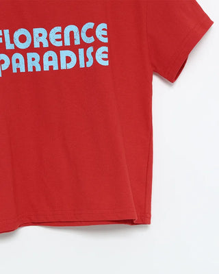 Pigment lettering half-sleeve T-shirt