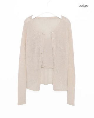 Simple bustier cardigan set