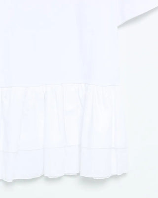 Frilled hem short-sleeve T-shirt