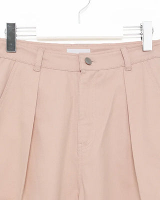 Pleated cotton wide-leg pants